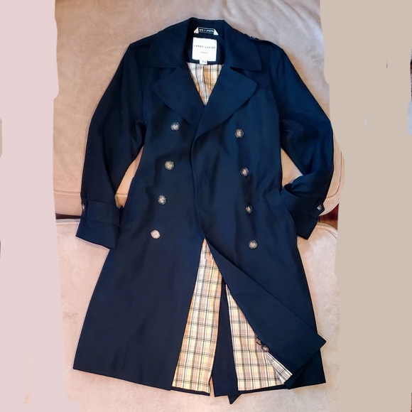 Women's soft black trench coat size XS / S - Picture 2 of 8